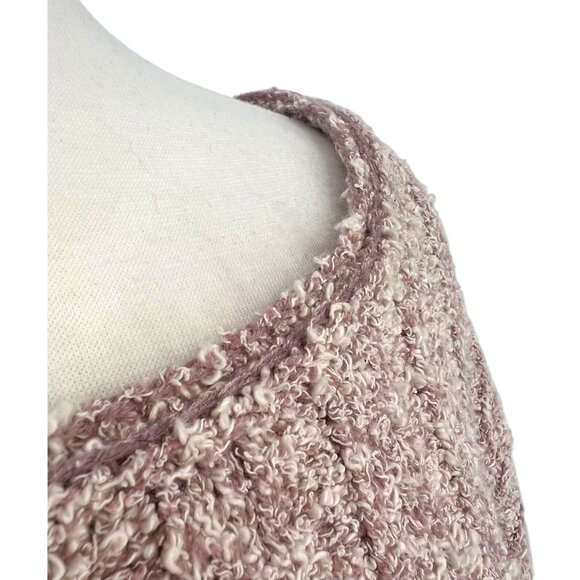 Free People Good Day Cropped Sweater Mauve Boucle Knit Size Small - Picture 3 of 13